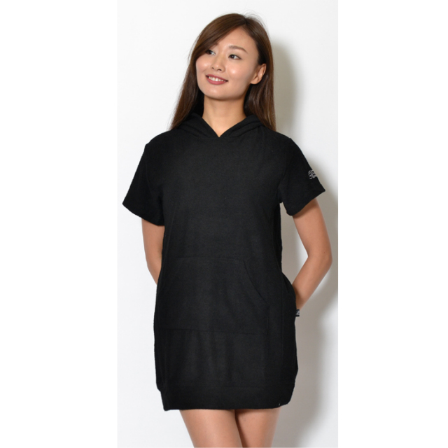 Kangol Reward ワンピースパーカー レディース レディースファッション 半袖 パーカー ワンピース ワンピ パーカーワンピ パイル カジュアル ルームウェア ワンマイルウェア ブラック ブラウン グレー