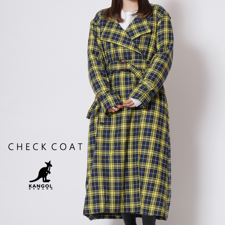 Navo × KANGOL REWARD 中綿入りチェックコート◆