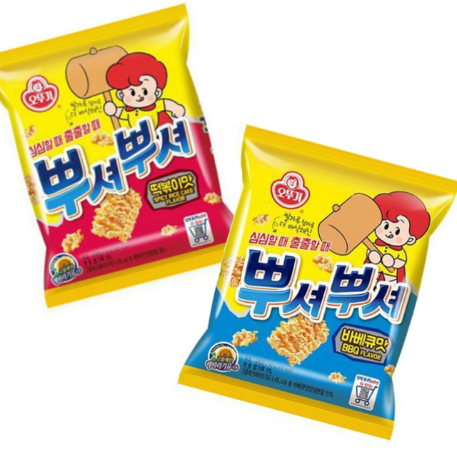 【オットギ】プショプショ 【バーベキュー味+トッポギ味】90ｇセット商品　■韓国食品■ 1831-1939
