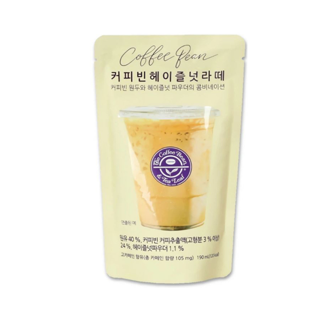 (coffeebean)ヘーゼルナッツラテ 190ml■韓国食品■2313