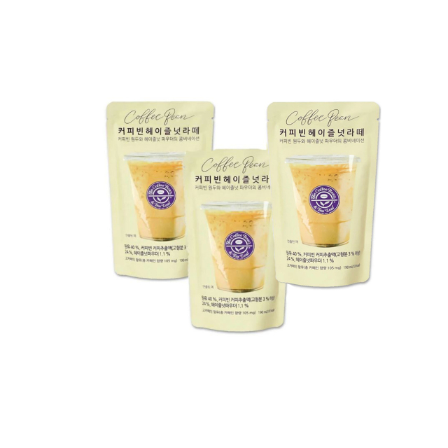 セット商品(coffeebean)ヘーゼルナッツラテ 190ml×3個　■韓国食品■2313