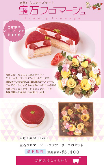 完熟いちご,ホワイトデー,ギフト,宝石フロマージュ