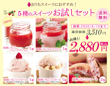 完熟いちご,お試しセット,送料無料,完熟いちご菓子研究所