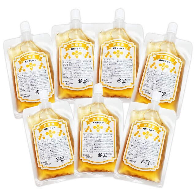 メール便送料無料 非常食 アルゼンチン産はちみつエコパック 90g 7個 国産 生きた蜂蜜 はちみつ 専門店 かの蜂 通販サイト