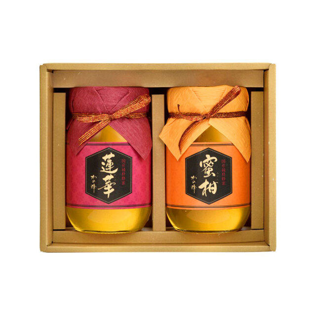 【蜂蜜ギフト】プレミアムセット600g×2本セット（れんげ・みかん）