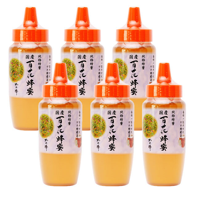 【国産蜂蜜】国産百花蜂蜜 500g×6本セット（とんがり容器）