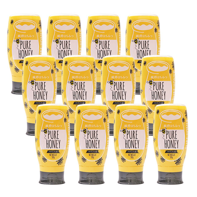 【世界の蜂蜜】アルゼンチン産純粋はちみつ500g×12本 逆止弁キャップ（PURE HONEY）