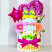 出産祝いに大人気！はらぺこあおむしのおむつケーキ│実用的なスタイやウォッシュタオル 赤ちゃんのお誕生日プレゼント・内祝いギフト・贈物 【送料無料】 mhrp2101