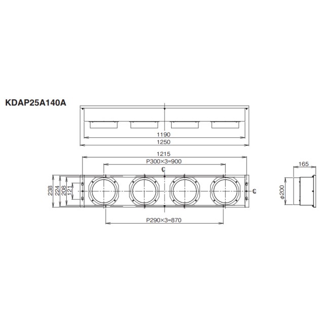 オーケー器材/ダイキン	吹出口アダプター/KDAP25A140A