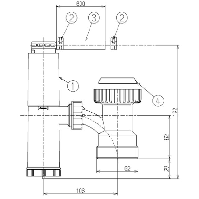 TOTO/密閉式排水ホッパー/RHE98H-50N