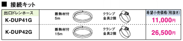 オーケー器材/ダイキン工業/出口ドレンホース/K-DUP41G