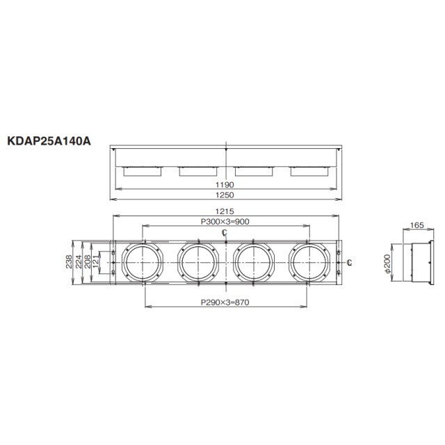 オーケー器材/ダイキン	吹出口アダプター/KDAP25A140A