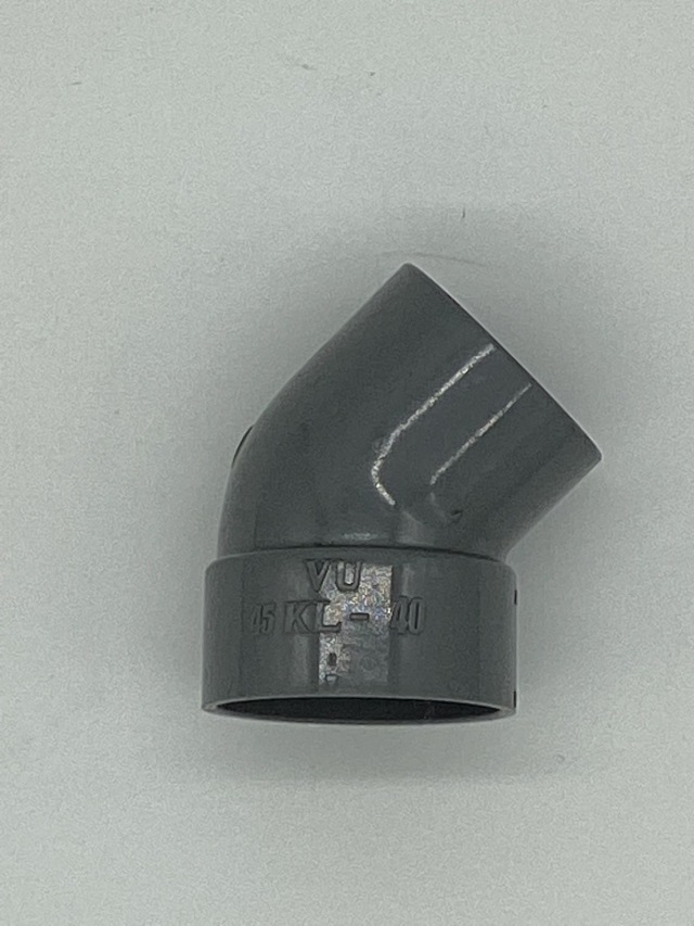 VU継手/45°片受エルボ（パイプ受+継手受）/45KL