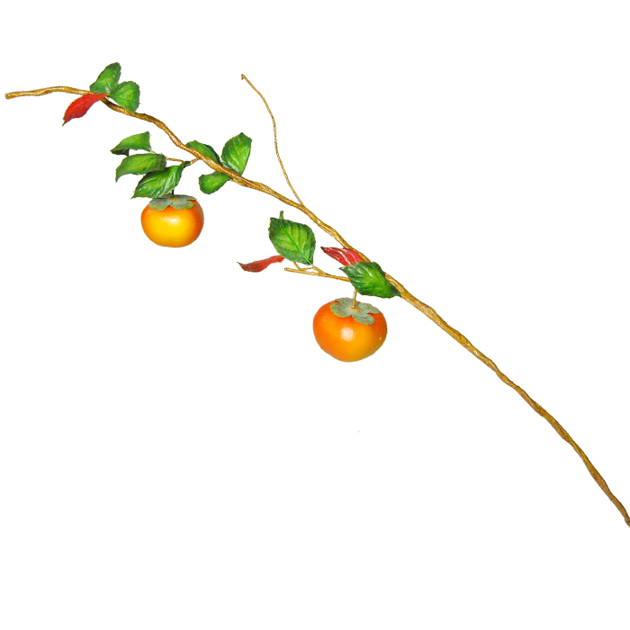 柿の実付き枝　「柿ブランチ」【造花】