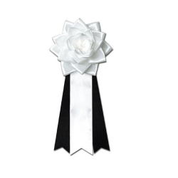 リボン徽章・バラ2号黒白