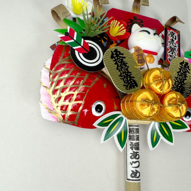 ミニ熊手招き猫 （招き猫くまで） 縁起物・酉の市