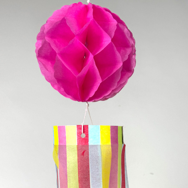 でんぐり付き吹流し 屋内用【七夕】 全長40cm 七夕飾り・吹流し