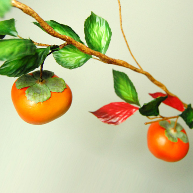 柿の実付き枝 「柿ブランチ」【造花】