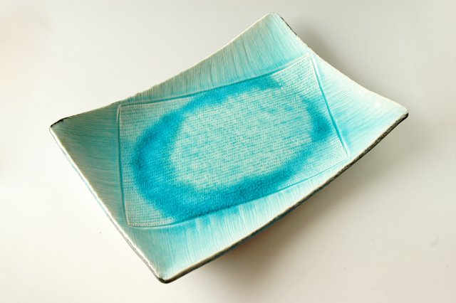 スカイブルー長角大皿