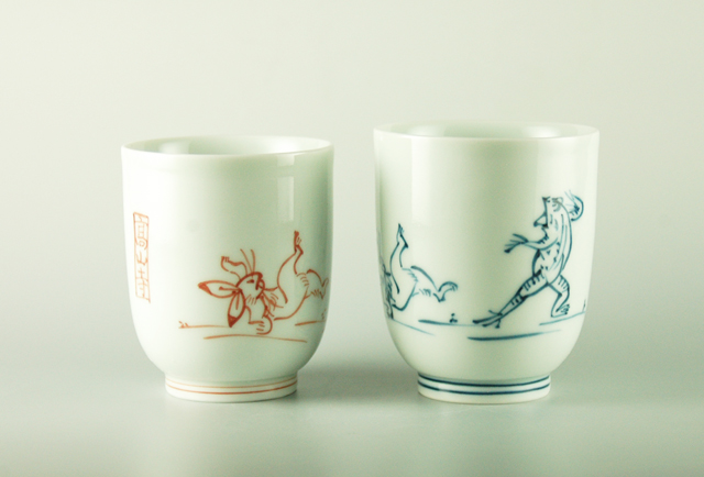 鳥獣戯画ゆのみ