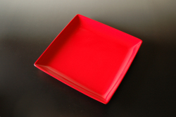 赤い角皿２２ｃｍ