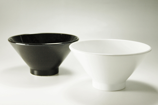 黒中華黒御影高台19cm深丼／白中華高台19cm深丼