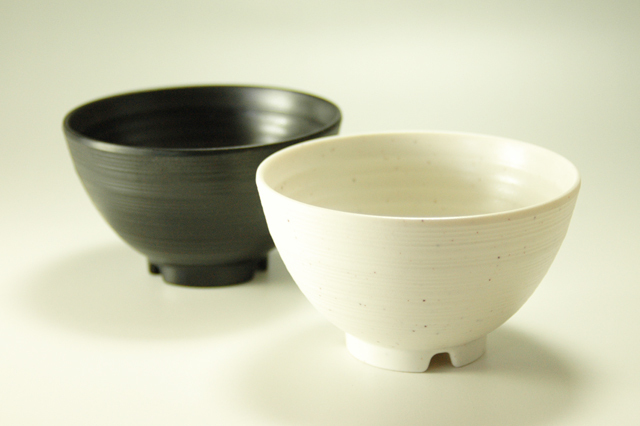 割れにくい！】メラミン製 いぶしご飯茶碗 大 径12cm×高さ7cm