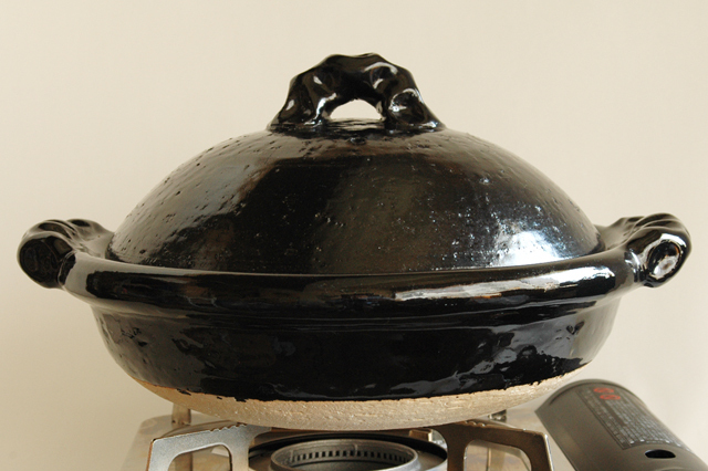 信楽焼】黒釉 11号土鍋 33×37×高さ20cm 3L 5～6人用