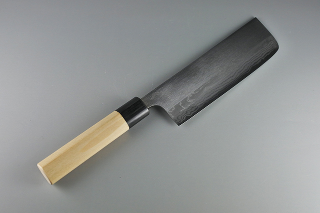 関の刃物 菜切包丁 165mm 無印 白鋼 2号 三枚合 黒打 薄刃包丁 野菜切 菜切包丁 黒打 165mm | sadamasa