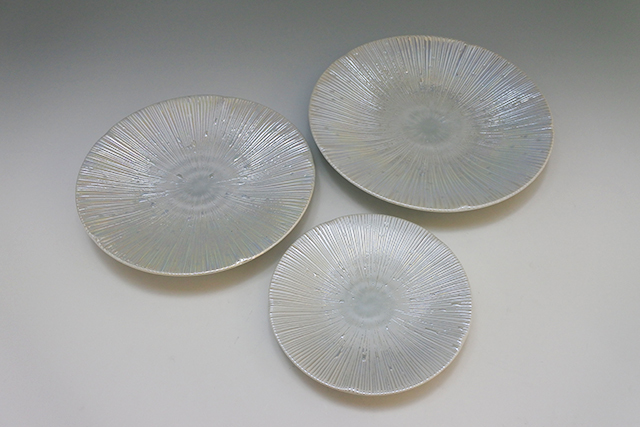 美濃焼】千段ラスター丸皿 16cm／22cm／24cm