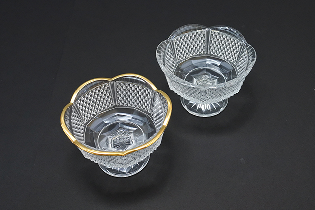 ガラス小鉢 MA648 時代 カットガラス 向付 小鉢 1客 明治～大正期