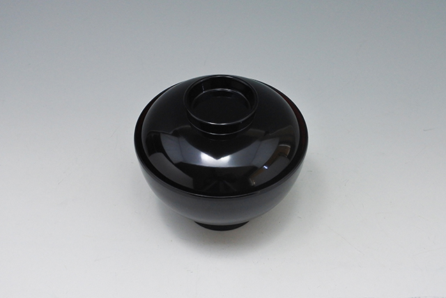 食洗機OK】ABS樹脂製 黒内朱4．2寸 雑煮椀 直径12．6cm×高さ