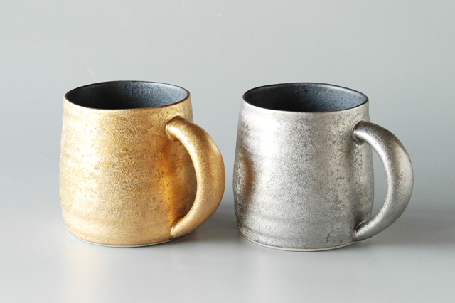 有田焼】金彩銀彩マグカップ 9cm×12cm×高さ9cm 360cc