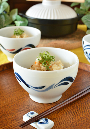 砥部焼の和食器 岡田陶房の丼鉢 【砥部工房 からくさ】