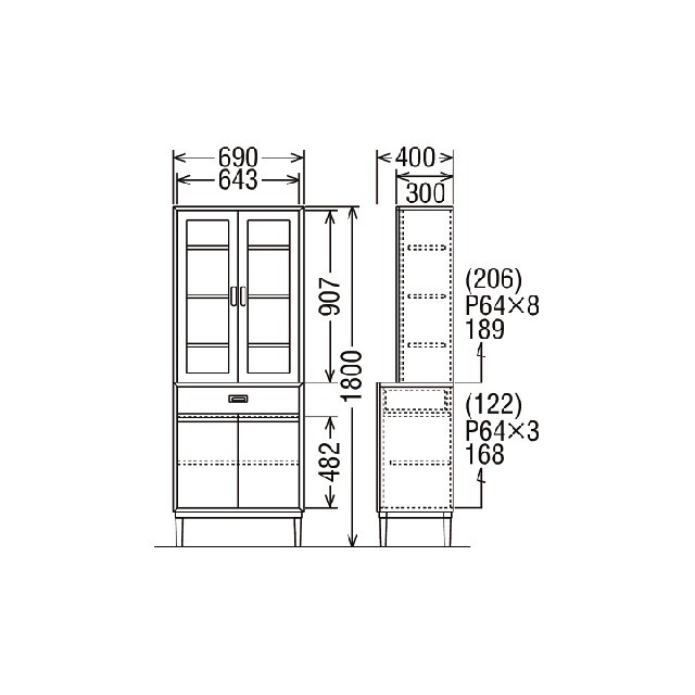 ガラストップキャビネット｜オンラインストア｜カリモク60オフィシャル