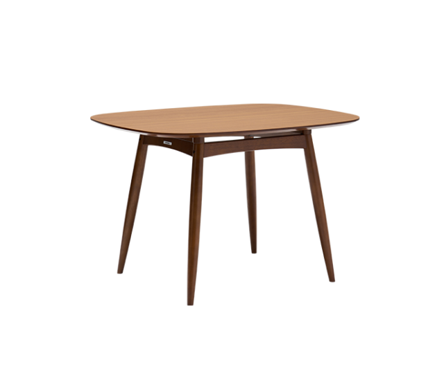 Ｄテーブル　ウォールナット色（トップ：メラミン化粧板）