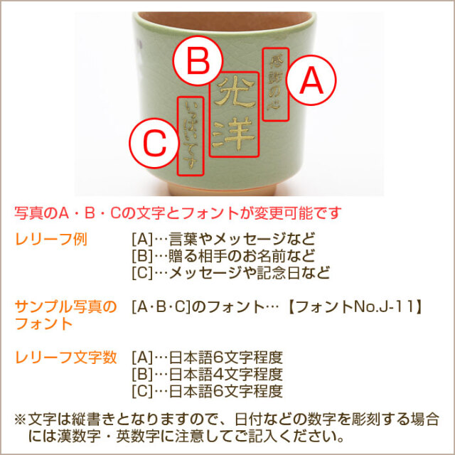 美濃焼 お花の湯呑 木箱入り 初任給のプレゼント 名入れギフトkarin
