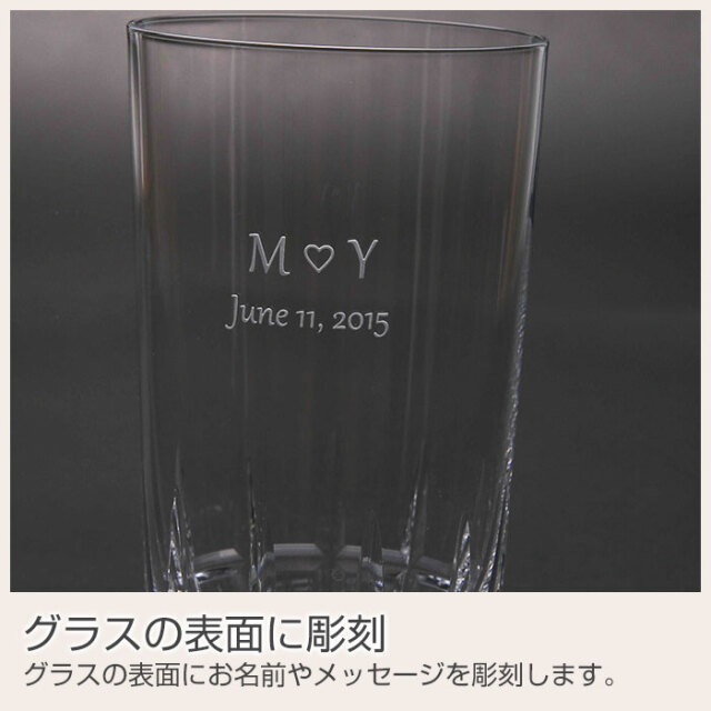 グラスの表面に彫刻