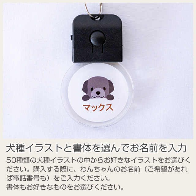 犬種イラストと書体を選んでお名前を入力