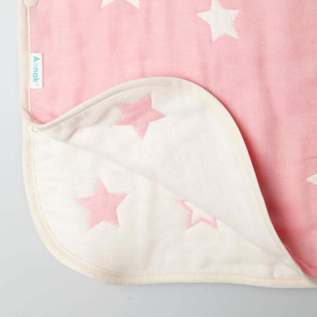 赤ちゃんのご出産祝いなら名前入り 出産祝い 6層ガーゼスリーパー ジャガード織 星柄