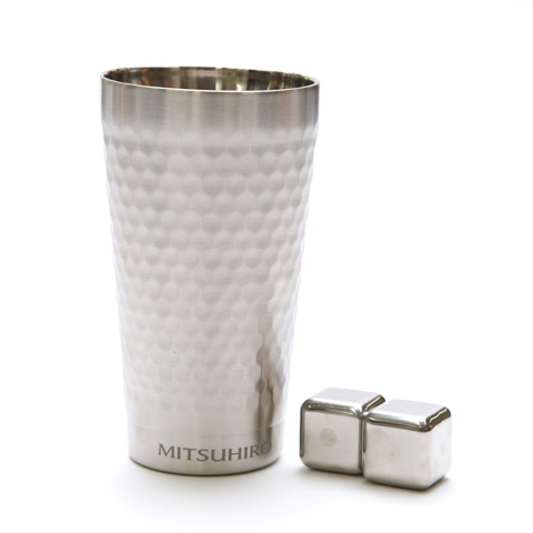 誕生日や退職祝いなどに二重断熱　名入れタンブラー　アイスキューブ付