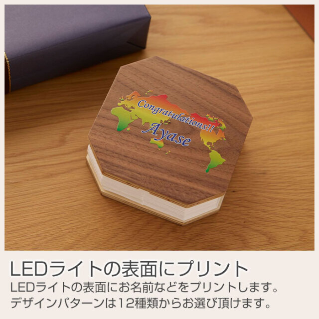LEDライトの表面にプリント