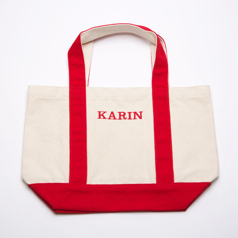 誕生日などに丈夫な帆布バック・刺繍で名入れ　ミニヘビートートバック