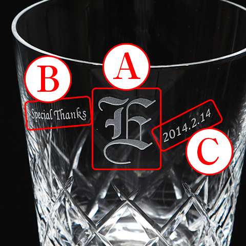 オンザロックグラス イニシャル