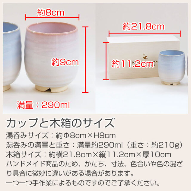 カップと木箱のサイズ