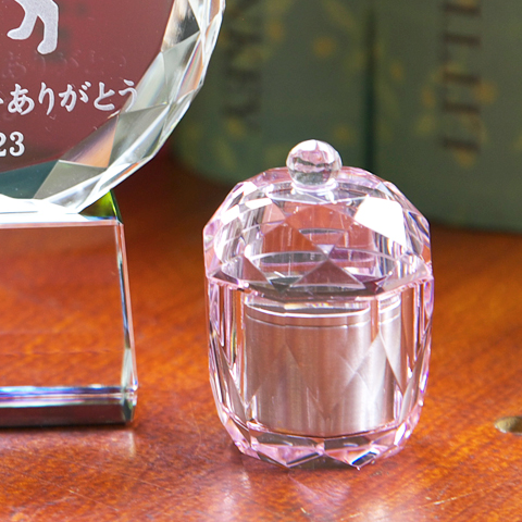 御遺骨収納（クリア）(ピンク）ペット位牌のペット仏器