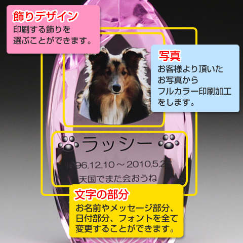 メモリアルクリスタル　コーン　ピンク　PHOT用