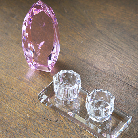 メモリアルクリスタル　コーン　ピンク　PHOT用　仏器・茶湯器セット