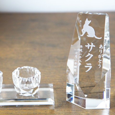 メモリアルクリスタル　ペンタゴン　仏器・茶湯器セット