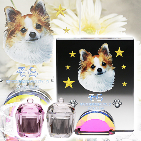 メモリアルクリスタル　オブロング　PHOT用　手元供養セット